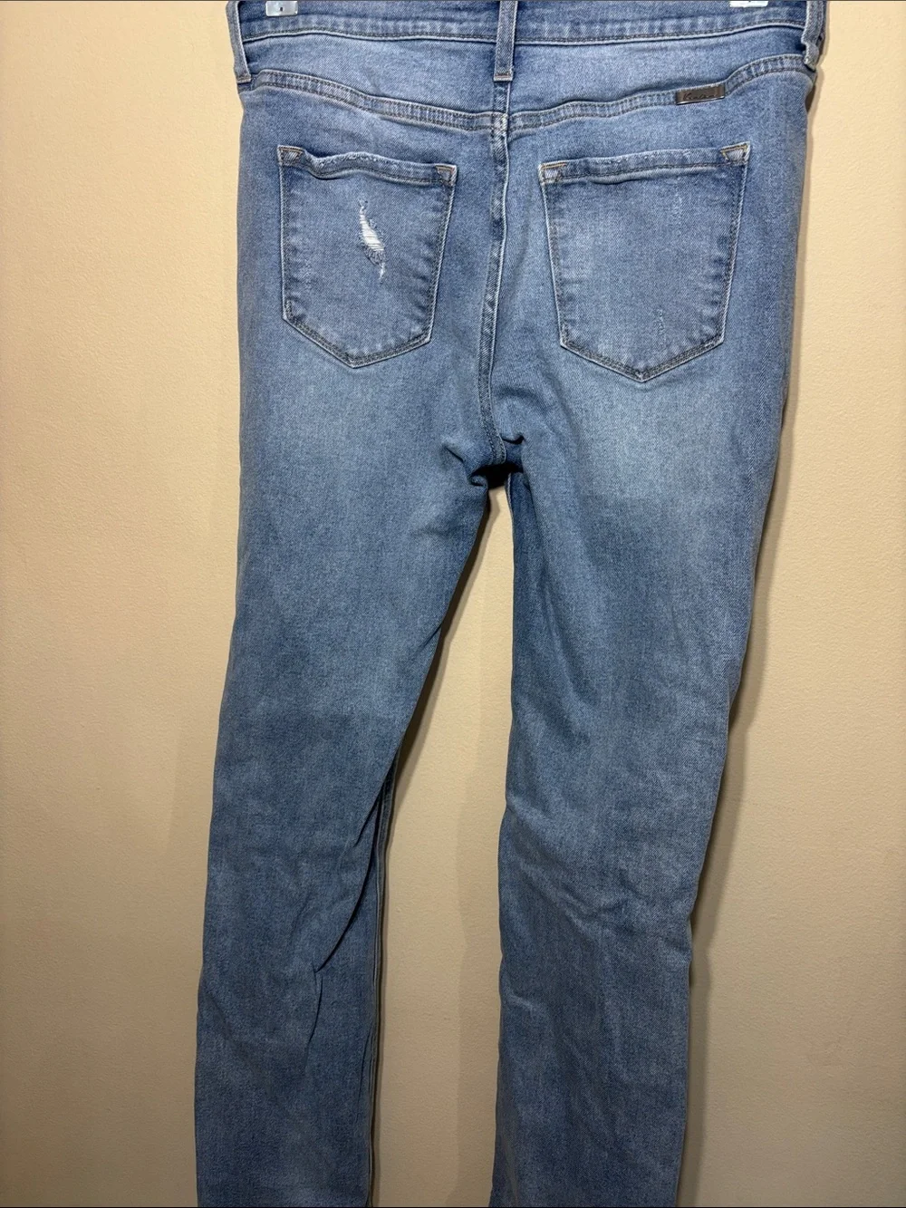 KanCan Light Blue Ripped Straight-Leg Jeans